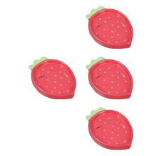 4Pièces Assiettes Fraise Céramique Rouge Kawaii Cuisine