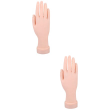 2Stk Beige Nagelmodell Handmodell Für Maniküre Nail Art Training