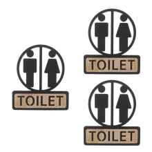 3Pièces Panneaux Wc Acyrlique Noir, Signs Maison