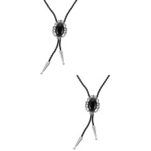 2Stk Vintage Bolo Krawatten Mit Achat Für Freizeit Party
