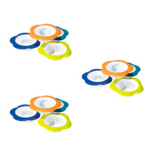 12Pcs Assorted Color Plastic Flower Shape Floor Drain Sink Strainer