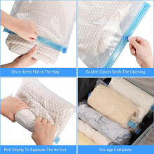 12 Pack Vacuum Compression Bags Travel Storage Bag Household Clothes Compression Bag Travel Air Extraction Vacuum
