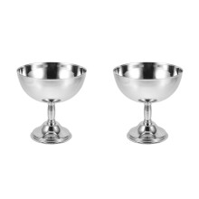2Pièces Bols À Dessert Argentés Pour Glace Salades