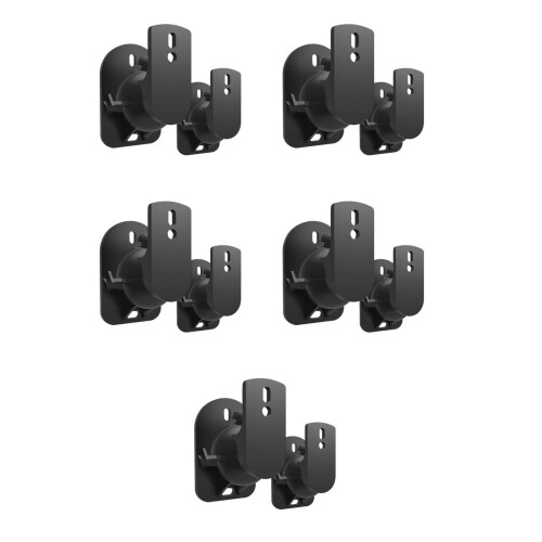 5Paires Support Haut-Parleur Noir Mural Facile À Installer