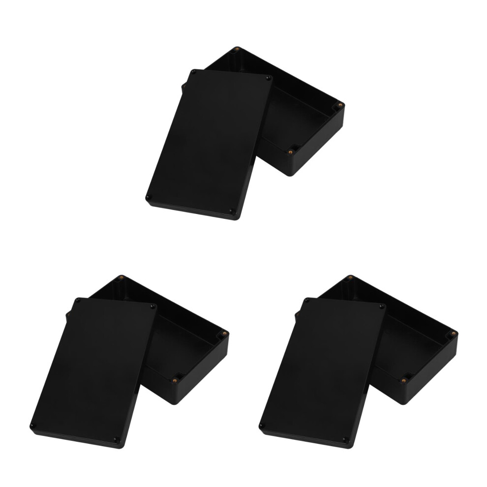 3Pcs Black Weatherproof Junction Box Outdoor Socket Electrical Case 3701027302272