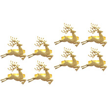 8Pcs Golden Elk Napkin Buckles Alloy Xmas Party Napkin Holders