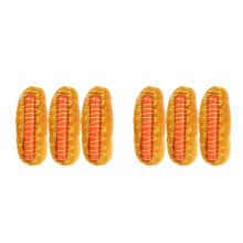 6Pcs Realistic PU Hot Dog Bread Model Fake Food for Restaurant Photo