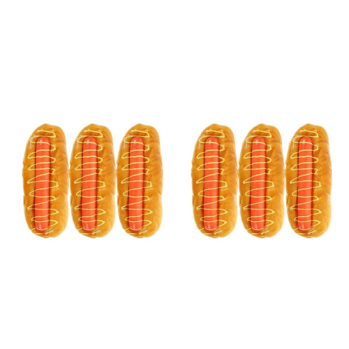 6Pcs Durable PU Fake Hot Dog Bread Model Interactive Food Display