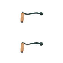 2Pcs Manual Meat Grinder Handle Dark Green Metal Wood for Kitchen Use