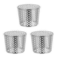 3Pcs Silver Stainless Steel Downspout and Floor Drain Filter Guard
