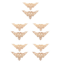 10Pièces Appliques Bois Coins Décor Sculpté Style Européen Khaki