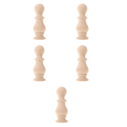 5Pièces Finials Bois Brut Beige Pour Projets DIY Décor Intérieur