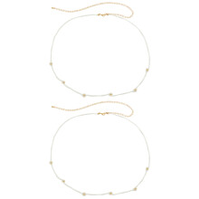 2Pcs Bead Body Chain Jewelry White Waist Chain for Women