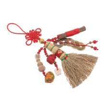 Balai Bébé Feng Shui En Bois De Pêcher Avec Nœud Chinois