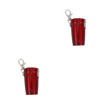 2Pièces Cendrier Fermé Rouge Métal Pour Extérieur Et Voyage