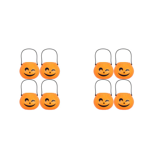 8Pièces Mini Seaux Orange Pour Bonbons Halloween