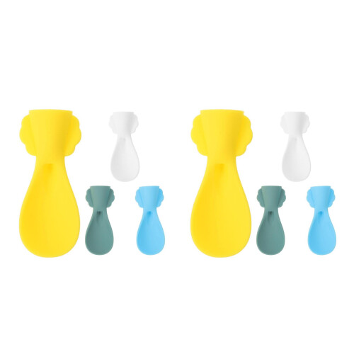 8Pièces Cuillères Silicone Bébé Réutilisables Multicolores Pour Purée