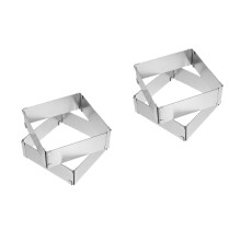 4Pièces Moules Carrés Mousse Ajustables Acier Inox Pour Pâtisserie DIY