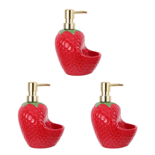 3Pcs Refillable Ceramic Conditioner Pump Bottles for Kitchen Cleaning