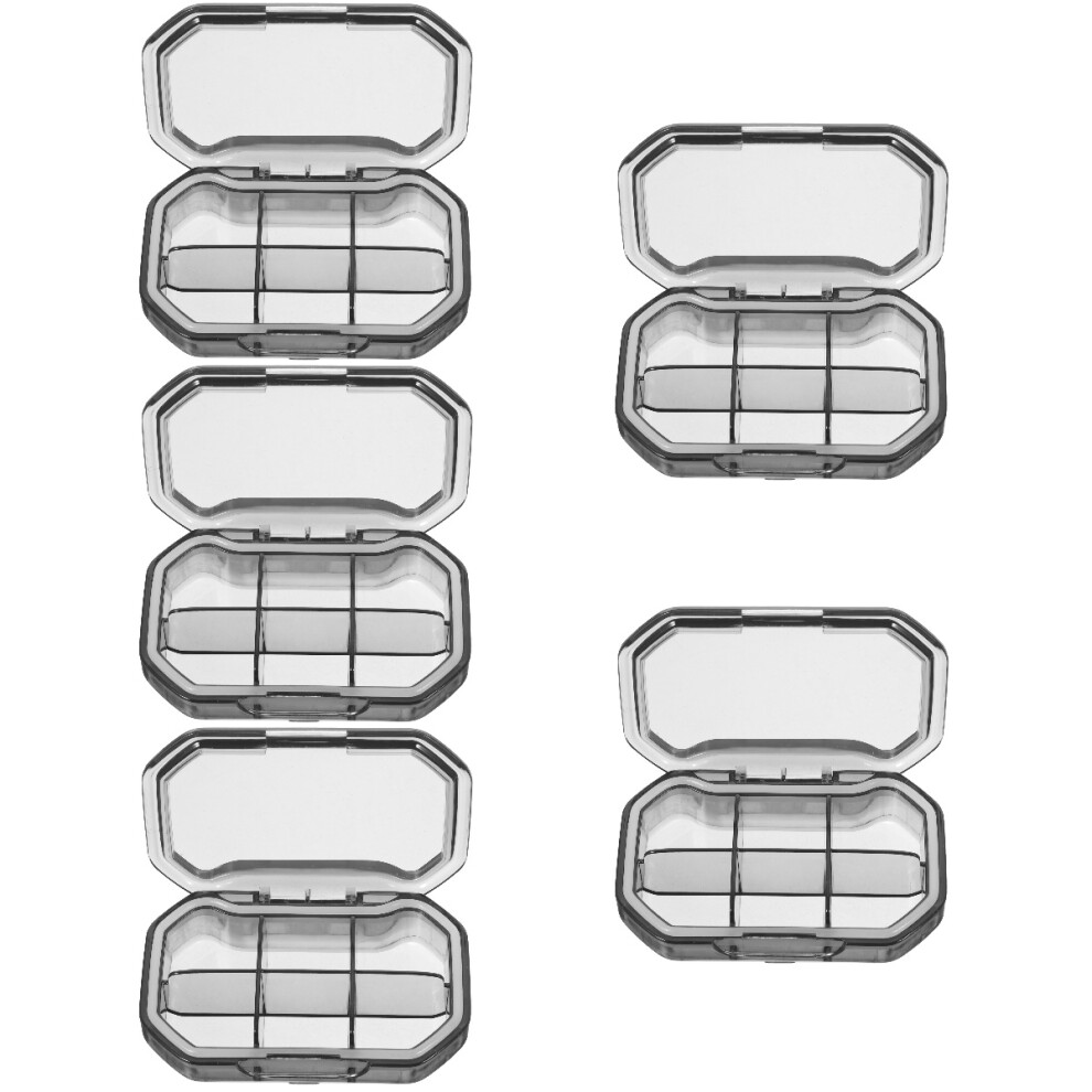 Villcase Grey 5Pcs Lightweight Weekly Organizer Portable Medicine Case Ps