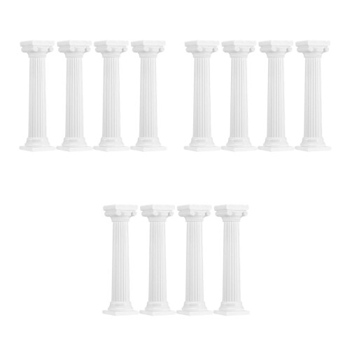 12Pièces Colonnes Romaines Blanches Support Gâteau Mariage Vintage