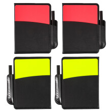 4Ensembles Cahier D'arbitre PVC Noir Avec Cartons De Matchs Stylo