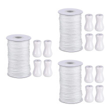 3Sets Gordijn Knot Wit Met Decoratieve Blinden