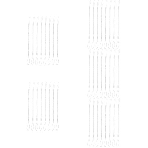 40Pcs White Wrist Strap Lanyard Plastic Spring Rope for Stylus Pen
