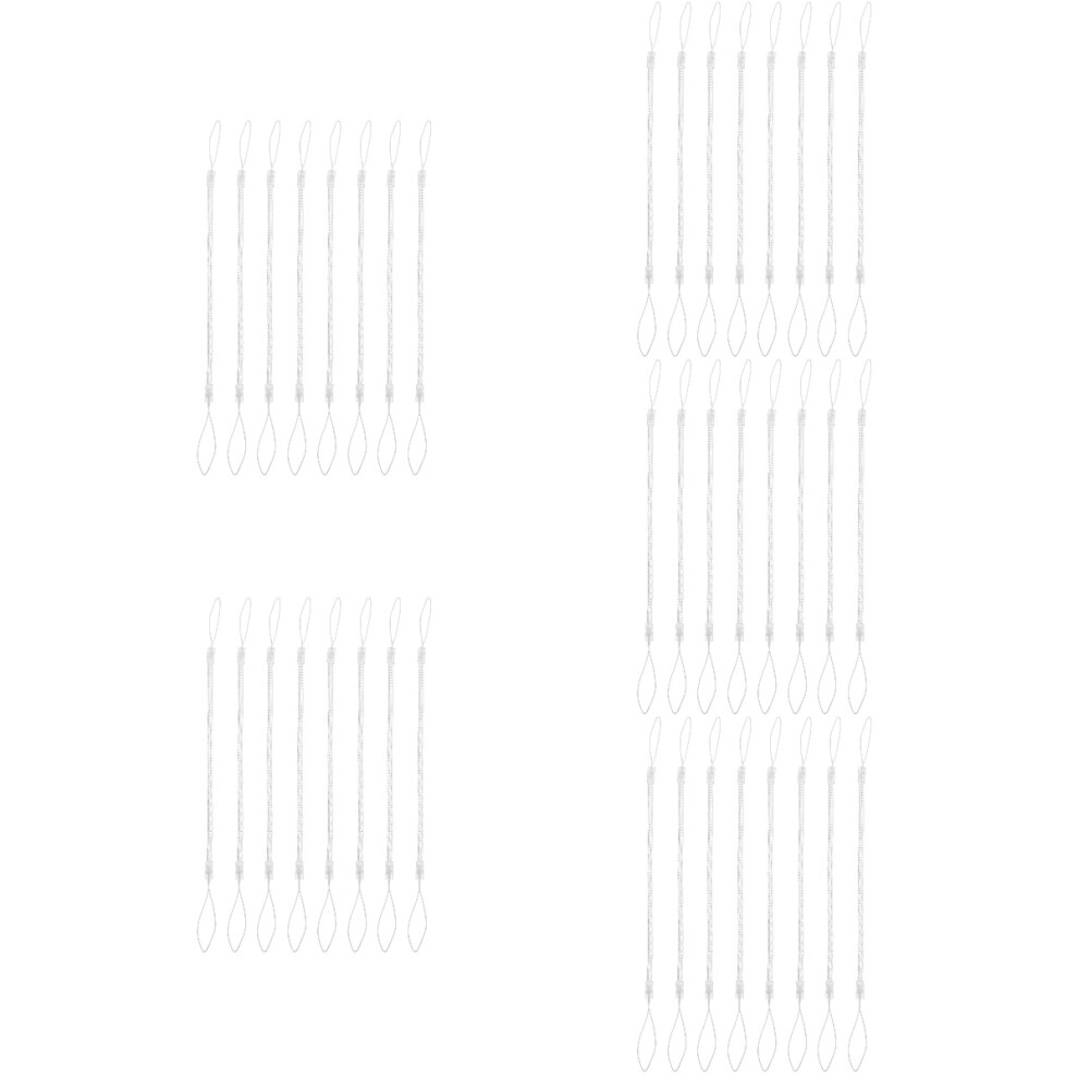 40Pcs Anti-Lost Plastic Stylus Pen Lanyard Retractable Rope White 3702567966580