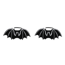 2Pcs Comfortable Black Felt Cat Bat Wings Halloween Pet Supplies