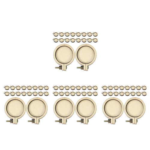 72Pièces Mini Cercles À Broder Bois Beige Pour Accessoires DIY