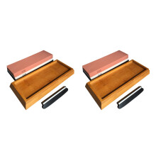 2Sets Kitchen Sharpening Stone with Wooden for Home Use