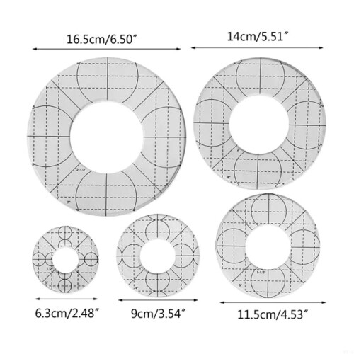 Acrylic Patchwork Ruler Set - 5PCS Sewing Multi Tool Quilting Templates Clothing Ruler Measurements 2