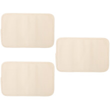 3Pcs Soft PU Car Armrest Pad Beige Center Console Cushion
