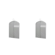 2Pcs Grey Peva Clothes Bags Water-Resistant Garment Covers for Travel