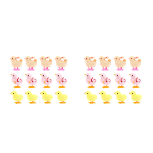 24Pcs Assorted Color Easter Animal Clockwork Wind Up Toys for Kids