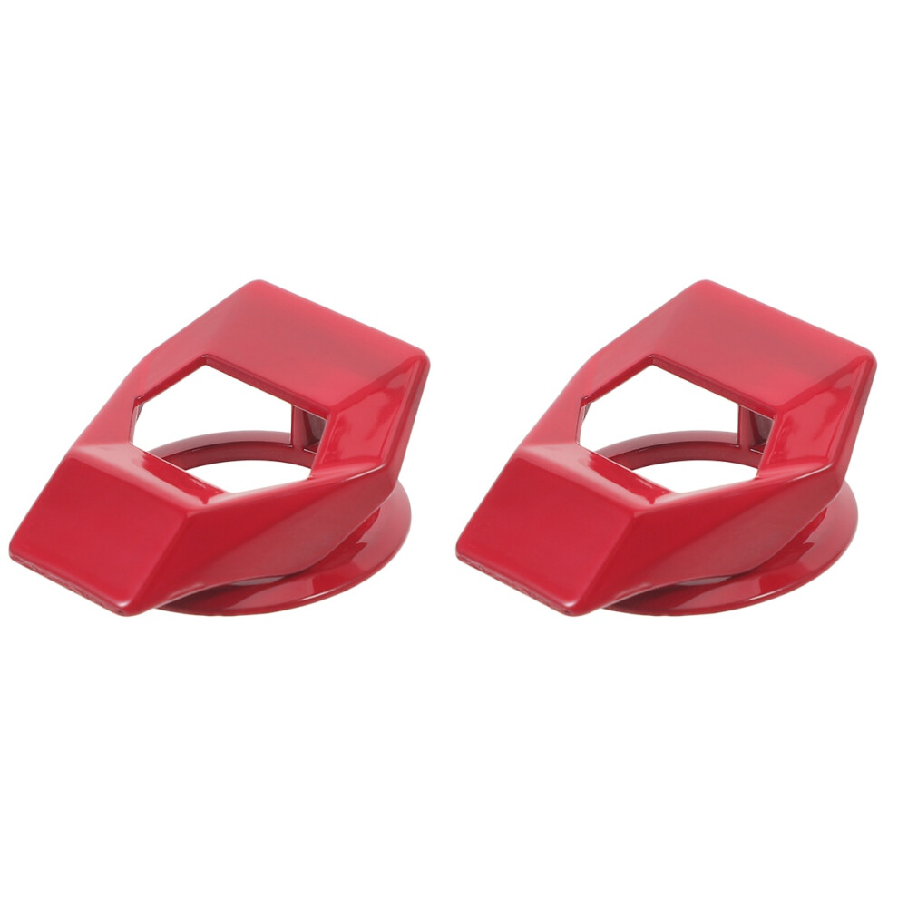 2Pcs Zinc Alloy Car Push To Start Button Covers Engine Decoration Red 3701027302920