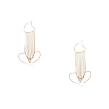 2Pcs Durable Golden Body Chain Tassel Jewelry for Special Occasions
