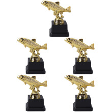 5Pcs Kids Golden Plastic Trophy Cups Fish Design Award for Sports