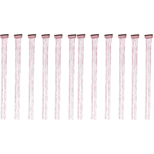 12Stk Funkelnde Haar-Extensions Haar Tinsel Rosé Damen Accessoires 2