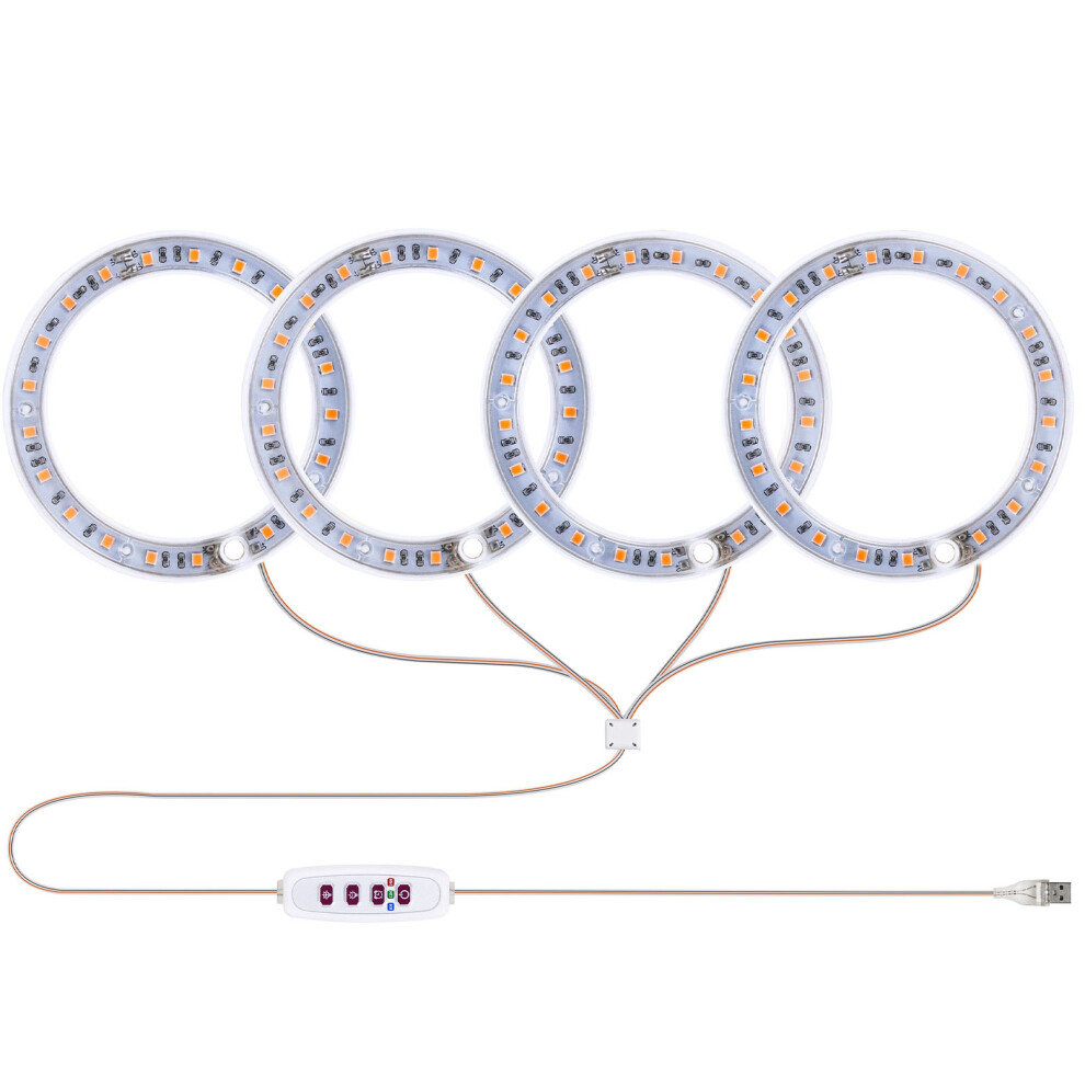 4-Head USB Grow Light 4.8W 600x90mm Pink Purple-image-OPC-PSXRXRD-NEW