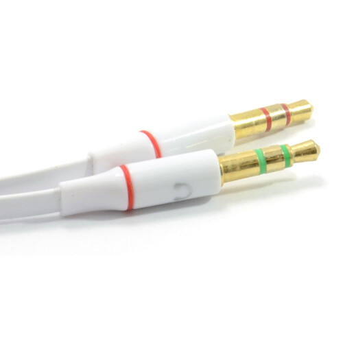 kenable Headset with Mic Converter Cable 4 Pole 3.5mm Socket to 2x 3.5mm Plugs 2