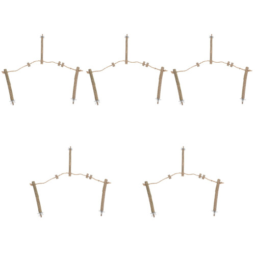 5Stk Holzvogelsitz Für Und , Robust, Mit Seil, Khaki 1