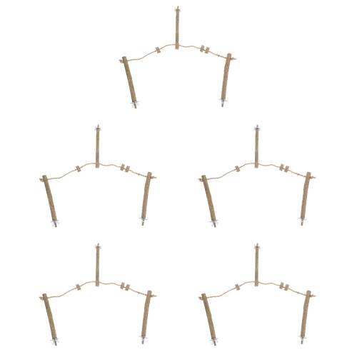 5Stk Holzvogelsitz Für Und , Robust, Mit Seil, Khaki 2