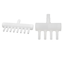 2PCS Plastic Aquarium Oxygen Tube Fitting Splitter Manifold Tap Valve, 8-Way & 4 Way