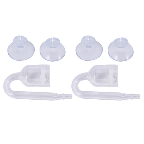 2X Aquarium Fish Tank CO2 Diffuser Carbon Dioxide Reactor with Ceramic Disc + 4 Suckers