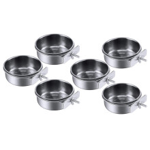 6-Teiliger Vogel Feeder Tasse Edelstahl Papageien Feeder Tasse Tier KäFig Wasser Futter Schüssel S.