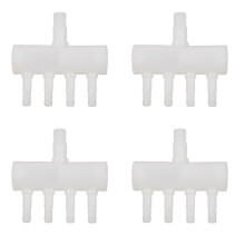4X Kunststoff 4-Wege-Aquarien-Sauerstoff-Rohrverschraubung Verteilerventil