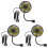 3Pièces Ventilateur Refroidisseur Portable USB 12V/24V Noir 3