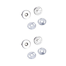 2Stk Runde Magnetische Knöpfe Silber 18Mm Für Taschen Und Kleidung